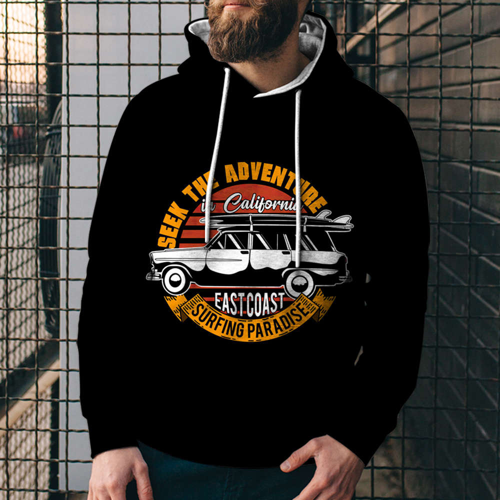 3D Digital Loose Print Hooded Sweatshirt