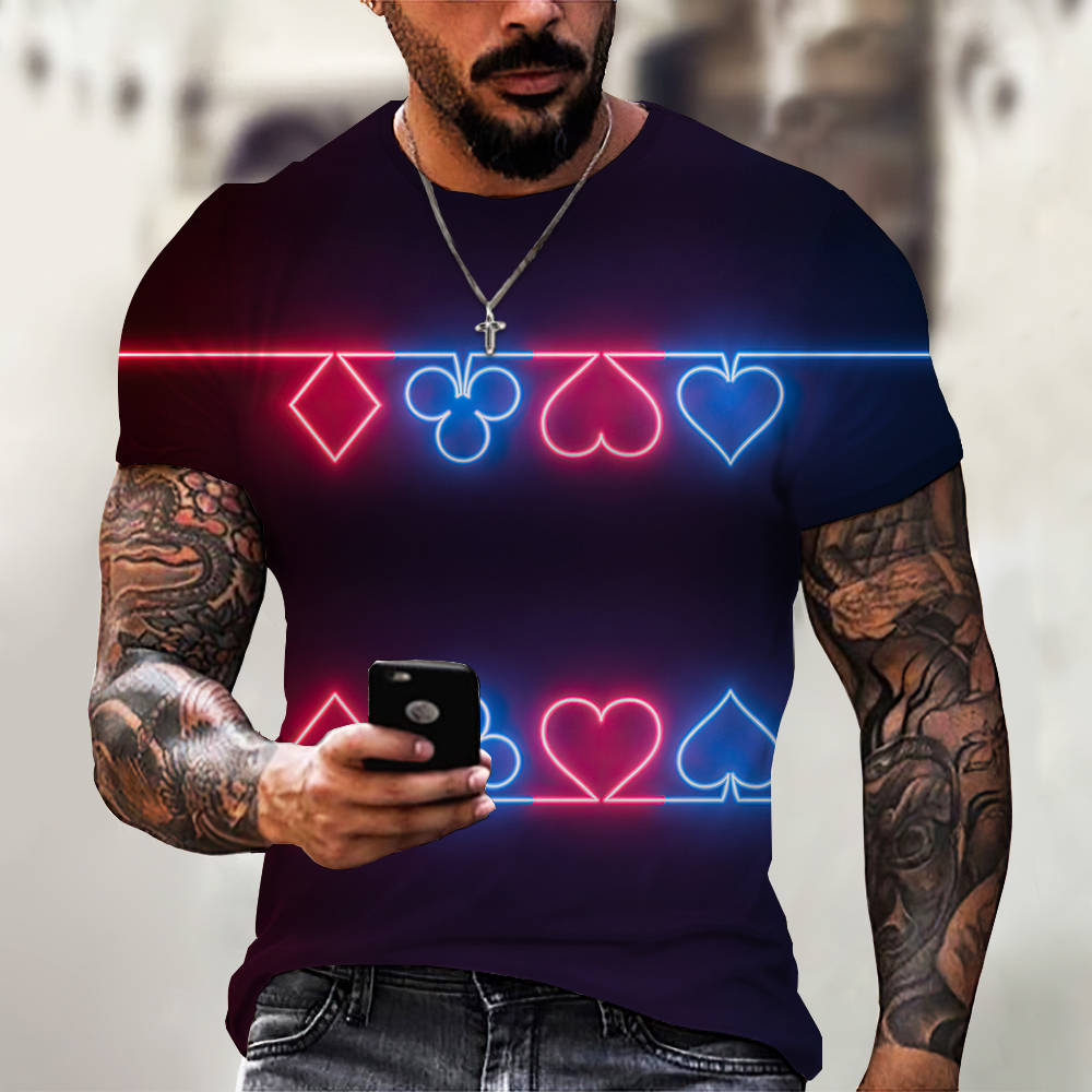 New Men Summer 3Dt Shirt Top Printing Street Short Sleeves