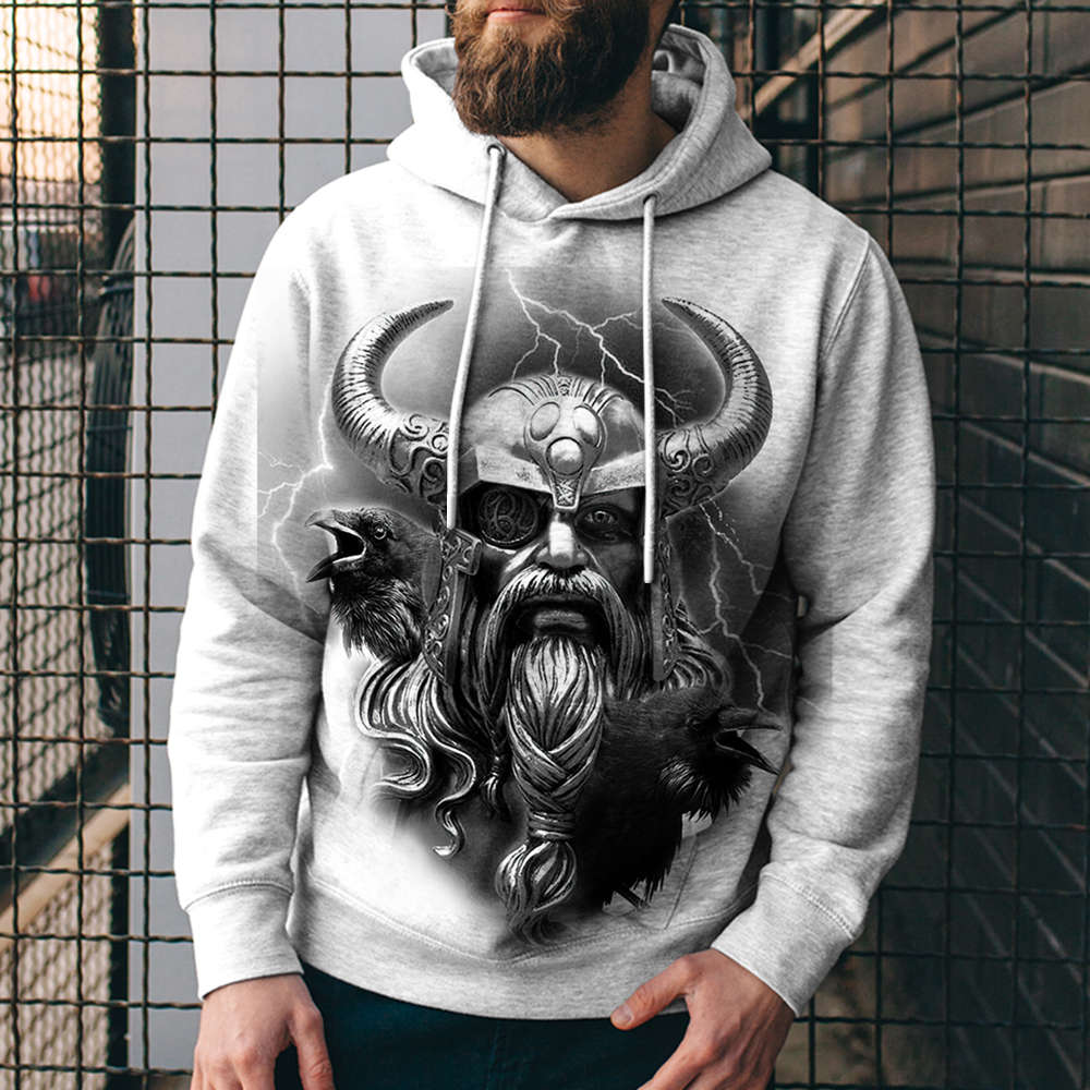 3D Digital Printing Loose Hooded Sweatshirt
