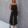 Solid Off-shoulder Straight-leg Pants Jumpsuit