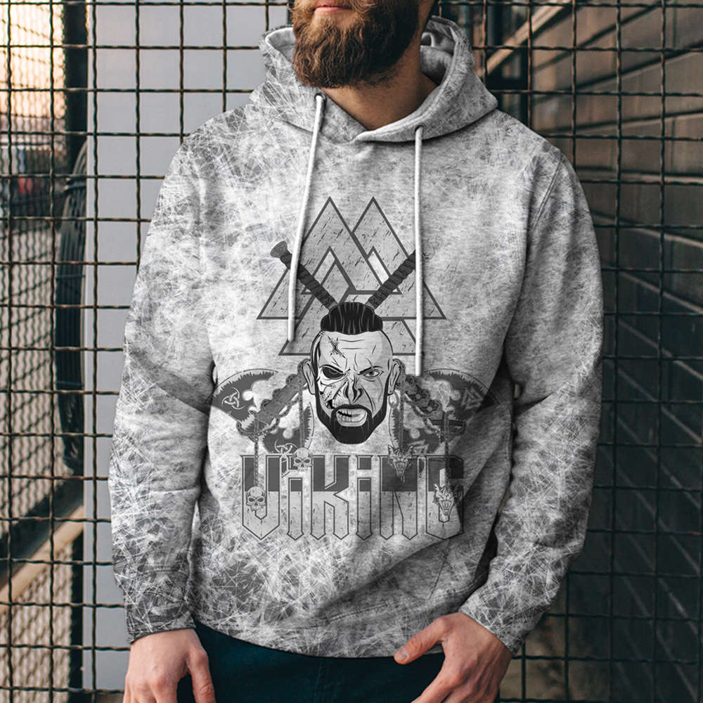 3D Digital Printing Loose Hooded Sweatshirt