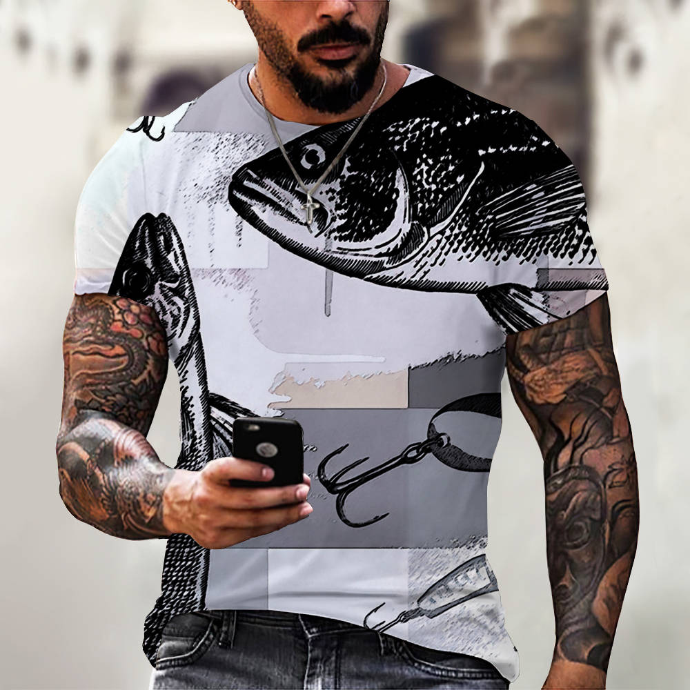 New Men Summer 3Dt Shirt Top Printing Street Short Sleeves