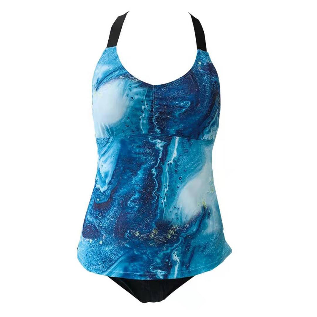 One-Piece Swimsuit Sexy V-Neck Leaf Print Plus Size Swimsuit