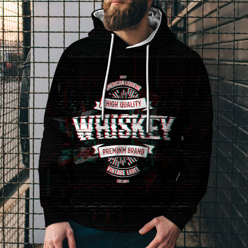 3D Digital Loose Print Hooded Sweatshirt