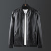 Fashion Trend Stand Collar Long Sleeve Leather Jacket