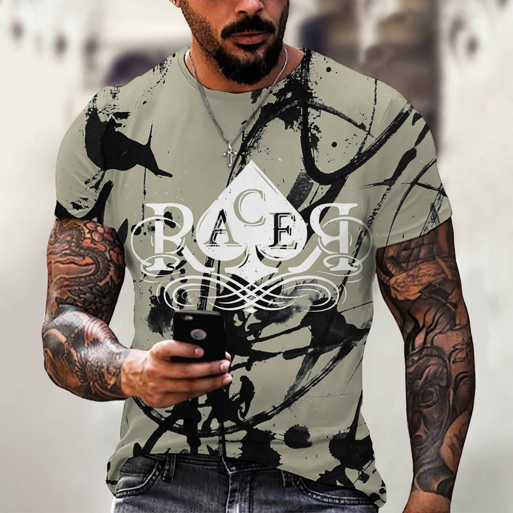 New Men Summer 3Dt Shirt Top Printing Street Short Sleeves