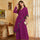 New Rose Purple Double Layer Chiffon Sequins Irregular Slim Party Dress