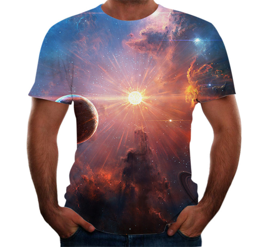 3D digital round neck short sleeve T-shirt