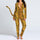 Women's V-neck Digital Printing Long-sleeved Button Tail Bodysuit