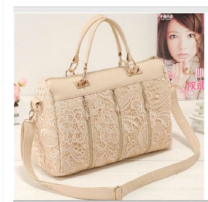 New Korean version of the thickening Princess lace bag lady temperament bag fashion three zipper hand shoulder wave tide handbag