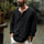 European And American Men's Solid Color Trend Men's Cotton And Linen Tops