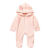 Hooded design jumpsuit with fleece