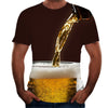 Personalized Design Beer 3D Digital Print Flower Men Short-Sleeved T-Shirt