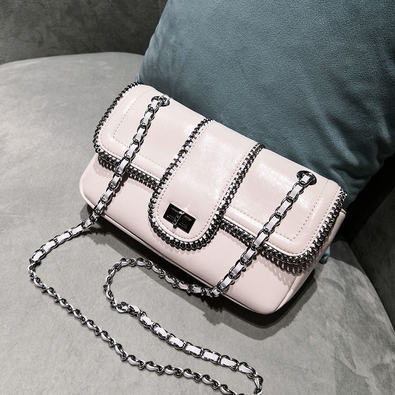 Small fragrance chain bag retro motorcycle bag