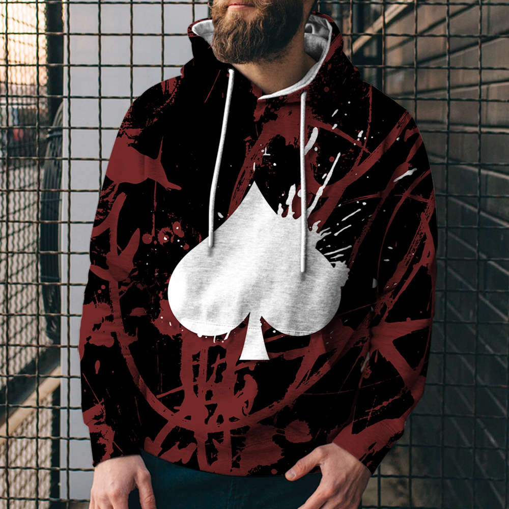 3D Digital Printing Loose Hooded Sweatshirt