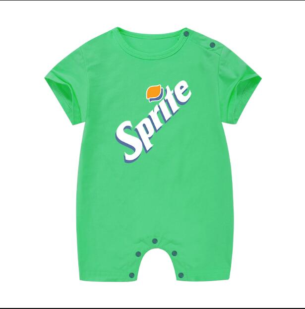 Baby clothes summer short sleeve 0-3-6-9-12 months cotton summer soda cola wild baby romper