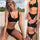 Split swimsuit zipper color swimsuit
