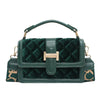 Velvet Wide Shoulder Strap Crossbody Small Square Bag