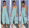 Back solid jumpsuit ladies summer wide leg dress