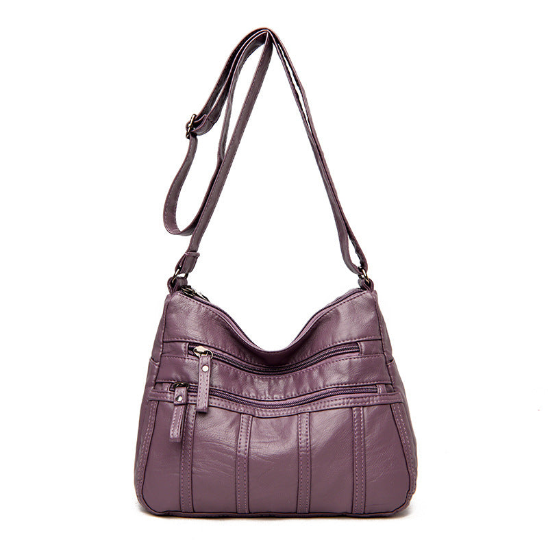 New Trendy Soft Leather Multilayer Messenger Bag