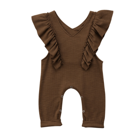 Kids Baby Girl Ruffle Clothing Knitted Romper Jumpsuit Short Sleeve Casual Kid Overalls Pants Outfit Girls 1-6T