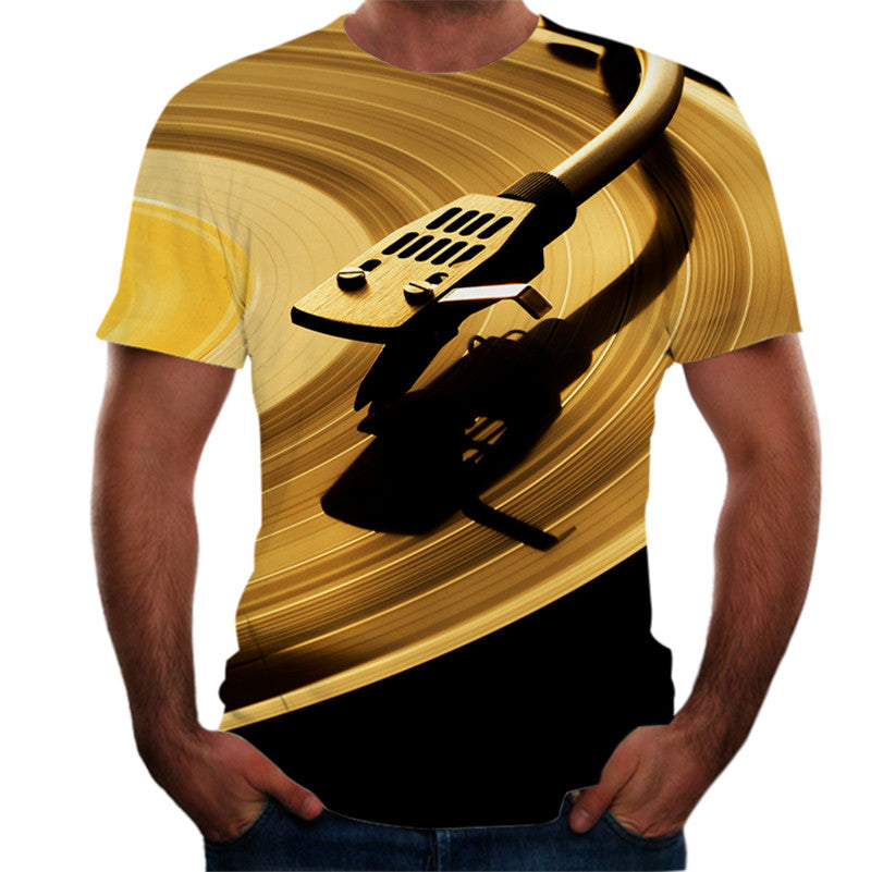 3D digital printing round neck short sleeves