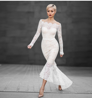 New Women Fashion Evening Dress Sexy Lace Party Elegant