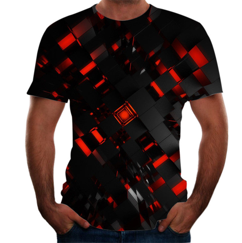 3D digital printing round neck short sleeves