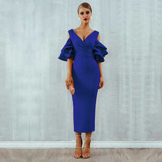 Off-the-shoulder bandage party dress