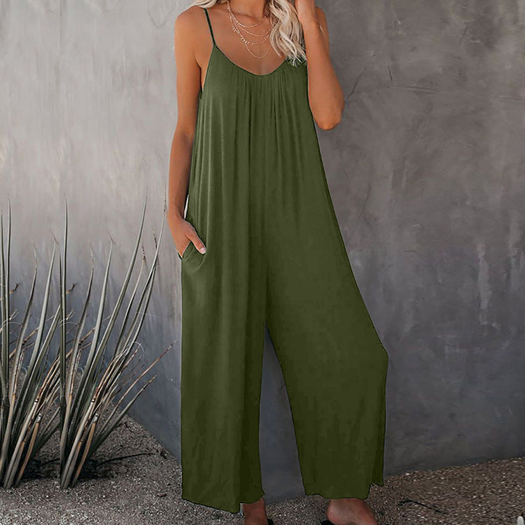 European And American Women's Sling Jumpsuit