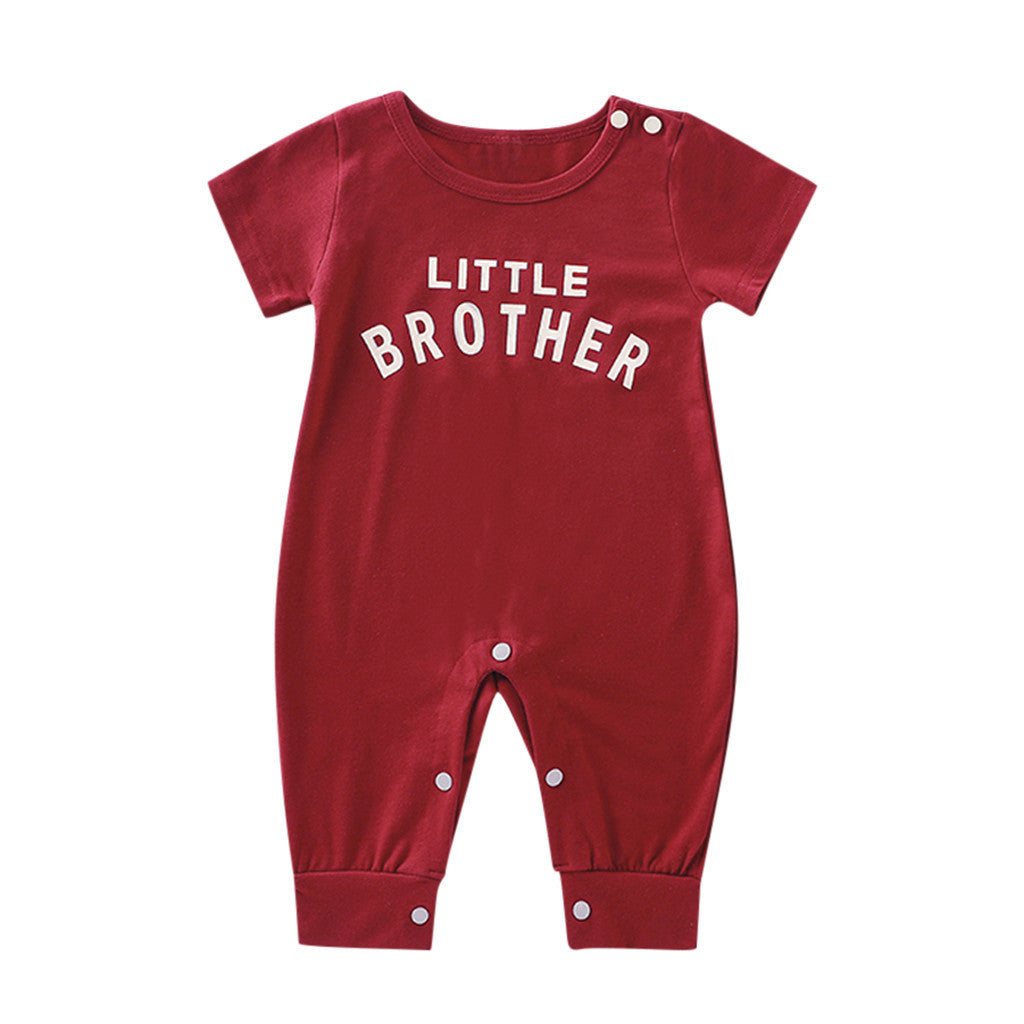 Alphabet short sleeve crawling suit