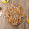 Melina Romper Female Baby Crawling Clothes Infant Long-sleeved Small Floral Back Buckle