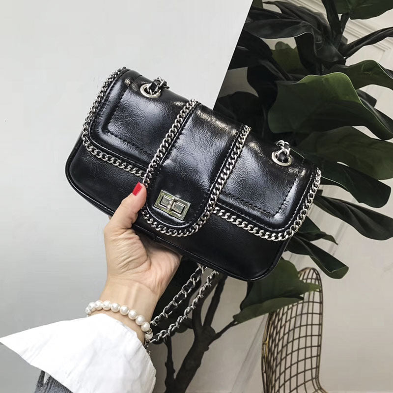 Small fragrance chain bag retro motorcycle bag
