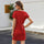 Short-sleeved Elastic Slim-fit Buttocks Ladies Dress