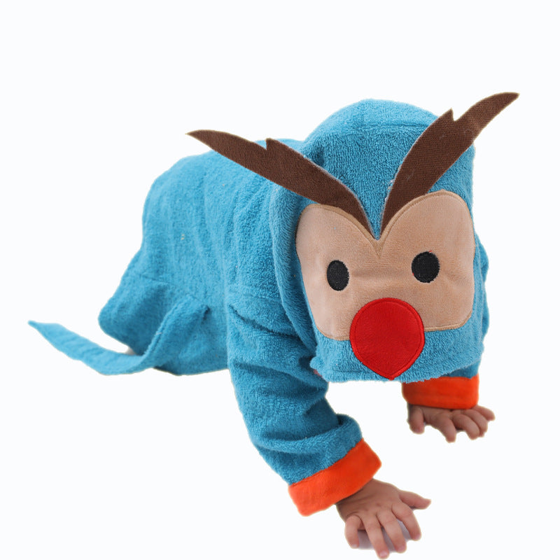 Pure Cotton Absorbent Bathrobe Bathing Hooded Bath Towel