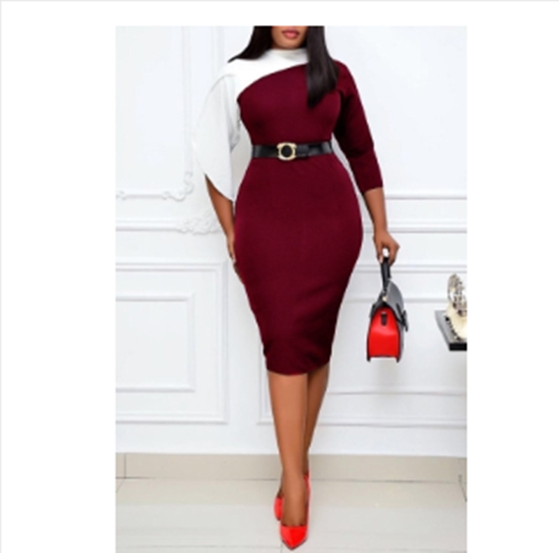 Plus Size Women Autumn Casual Loose Party Dinner Work Dress