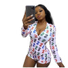 Fashion Sexy Printed Letter Home Wear Tights Jumpsuit