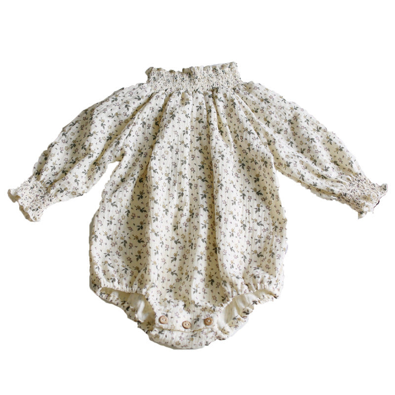 Baby spring and autumn flower long sleeve jumpsuit