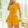 Women's Sling Button Lapel One-piece Shorts Slim