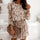 Floral Print Dress For Women Casual Long Sleeve Dress Party