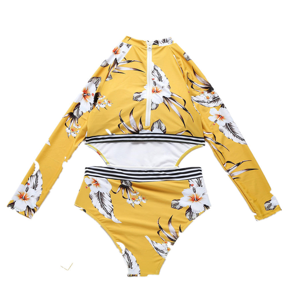 Surfing Suit Diving Swimsuit European and American Long-sleeved One-piece Bikini