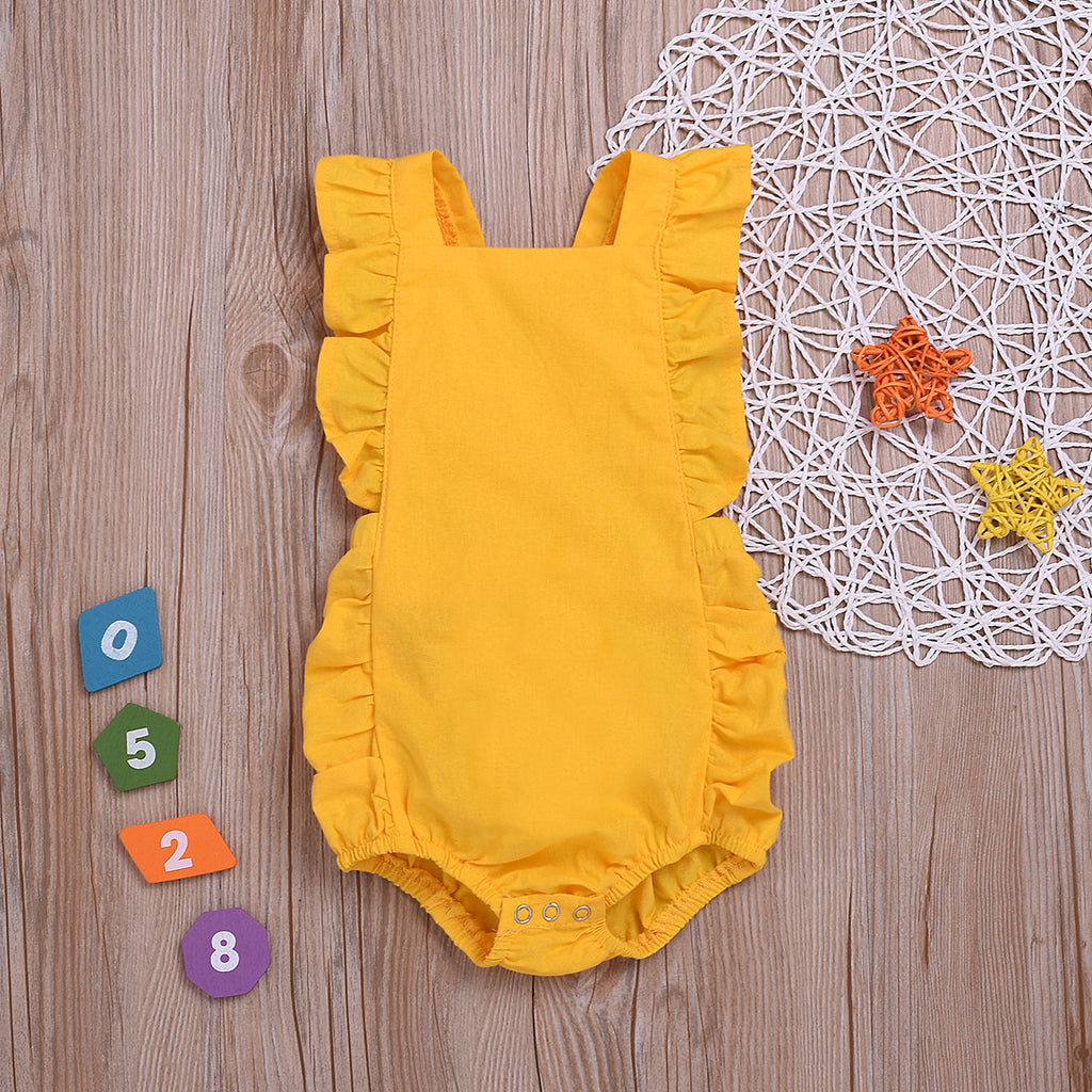 Children's Clothing Solid Color One Piece Triangle Romper