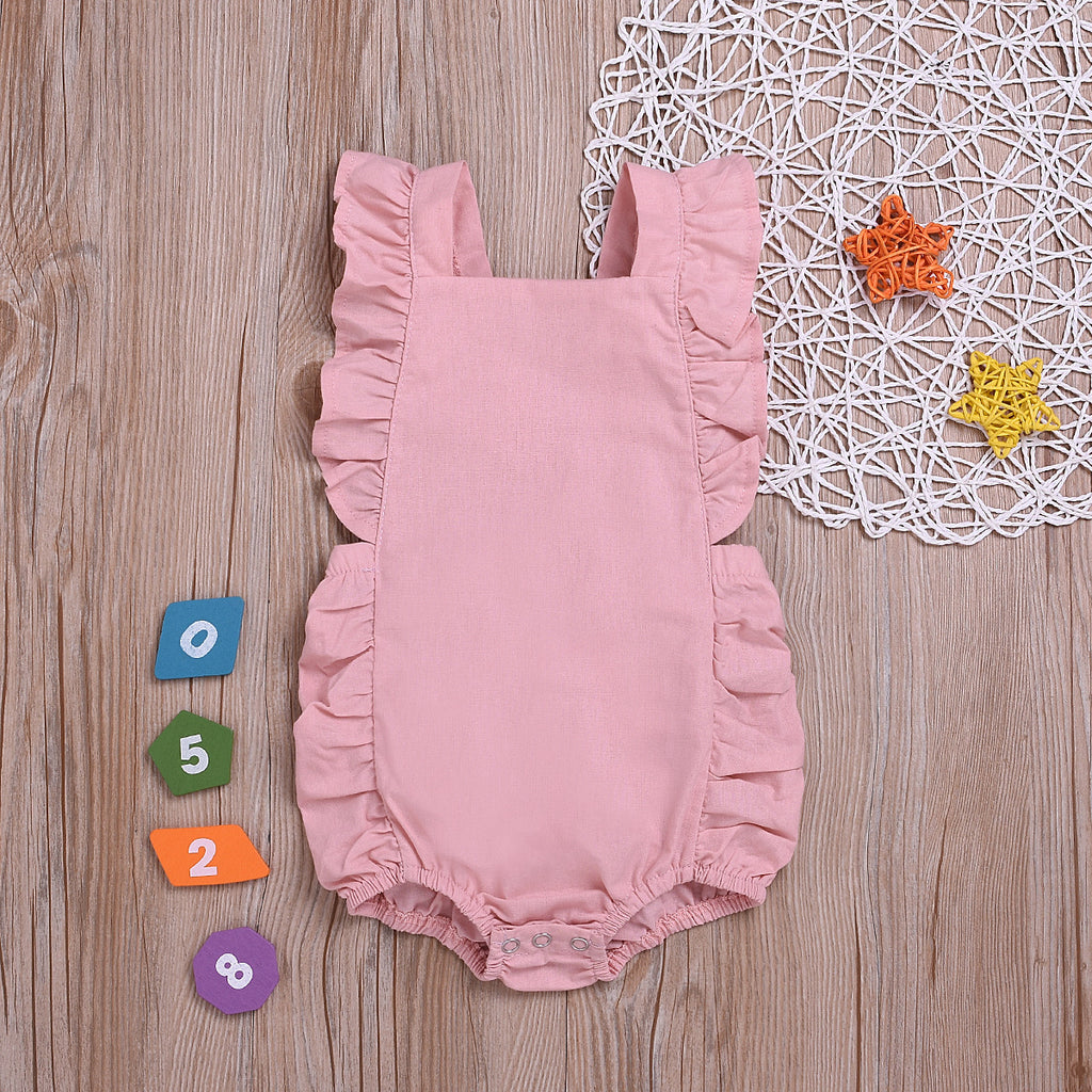 Children's Clothing Solid Color One Piece Triangle Romper