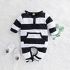 Instagram One-piece Black And White Striped Cotton Fall