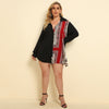 Printed Stitching Loose Long-Sleeved Sexy Shirt
