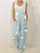 European And American New Style Cotton And Linen Printed Jumpsuit