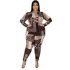 Fall Plus Size Clothing 2 Piece Set Tracksuit Stretch Top