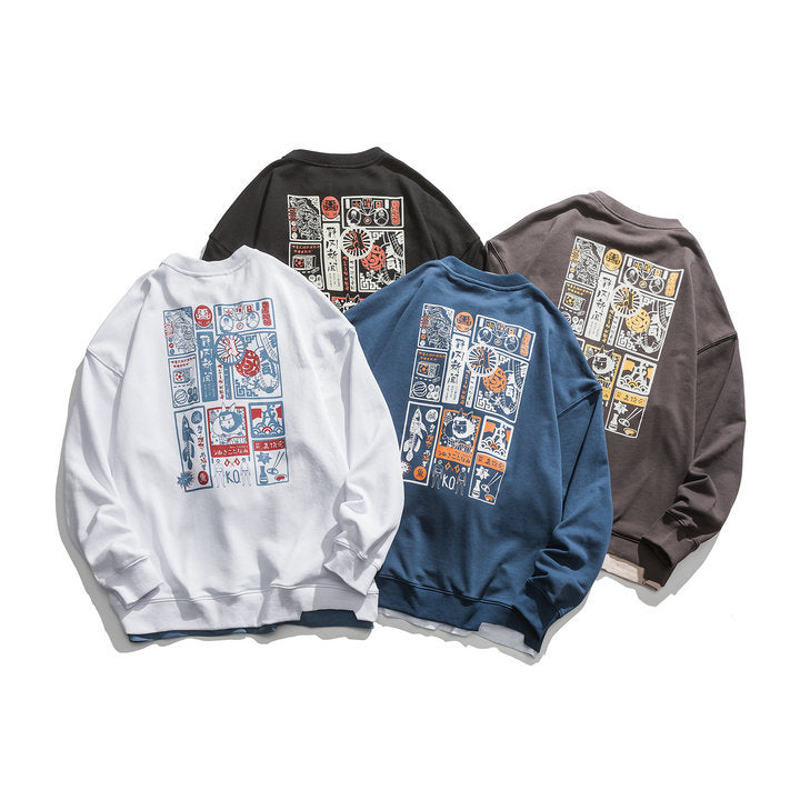 Japanese Tide Brand Letter Printed Shirt Sweater Men