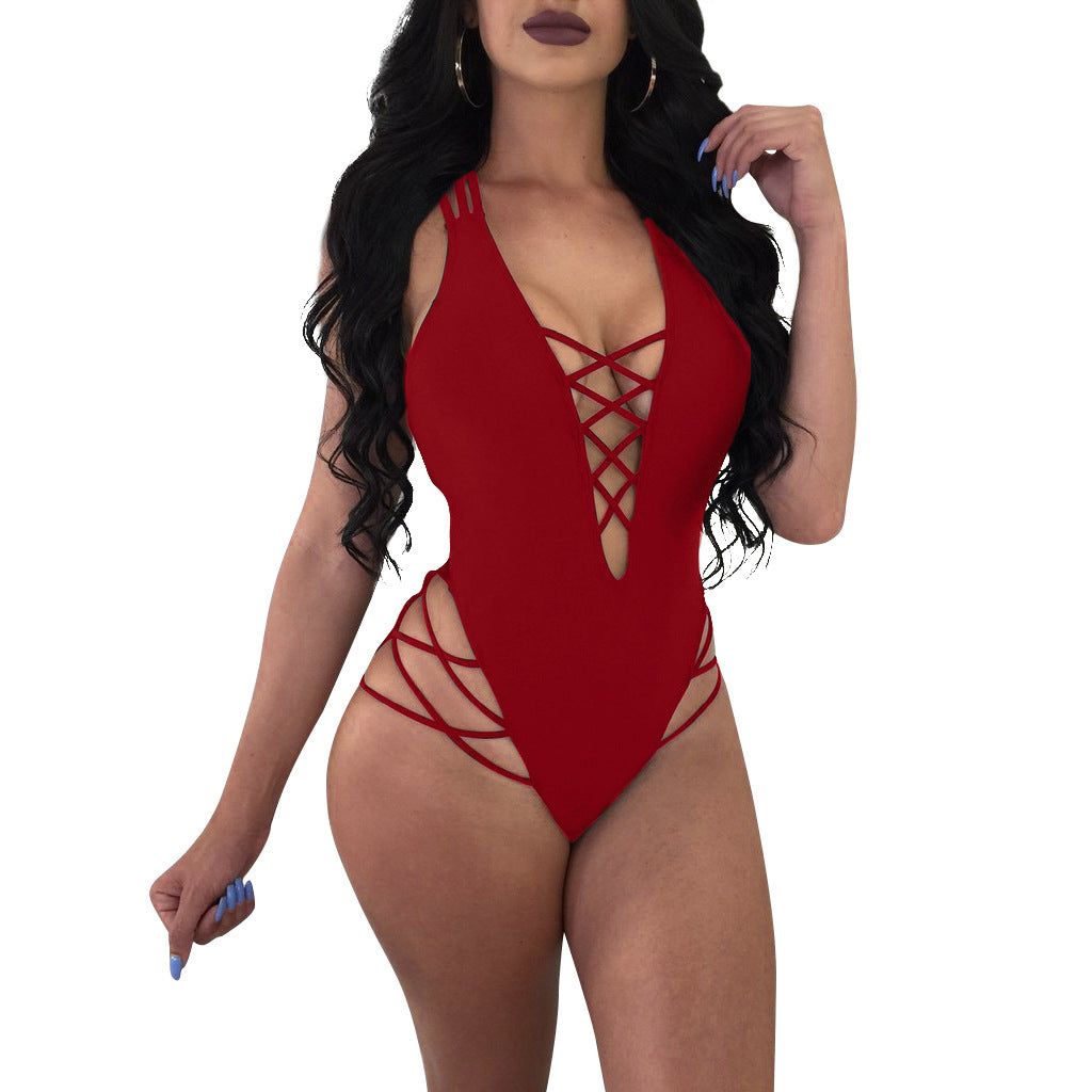 Double Layer One-piece Bikini Swimsuit