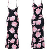 Spring European and American Women's Sexy Printed Sling Dress Party Dress